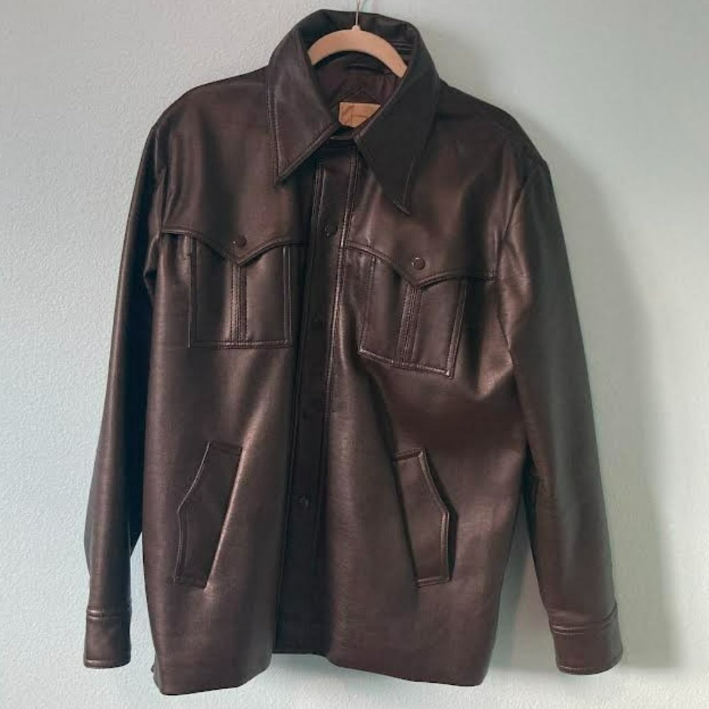 Vintage Black Faux Leather Jacket
